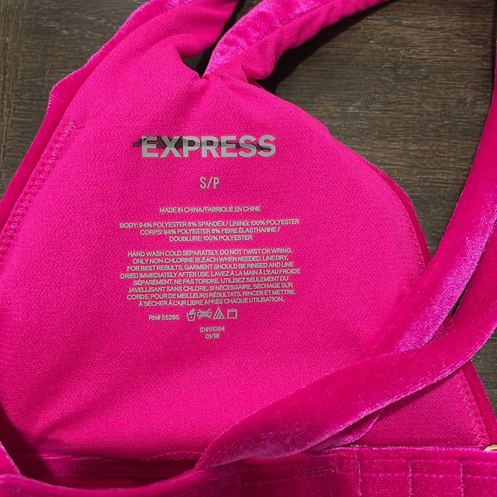 HOT PINK Velvet Bra - Picture 3 of 4